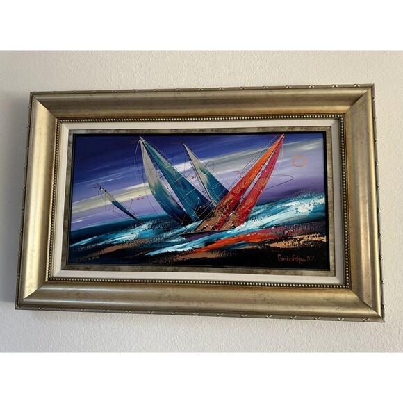 Natalia Sinkovsky "Sails into the Distance" Painting on Canvas – COA & Appraisal - Picture 1 of 4